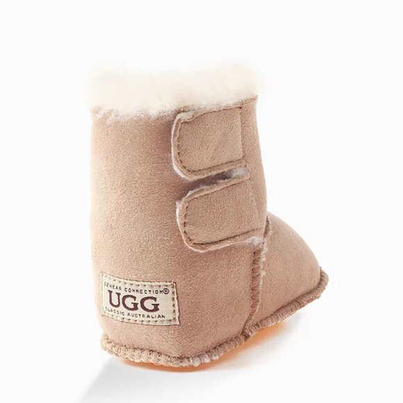 Ozwear UGG Baby Boots / Size Large 1 - 2 Years Sand Sheepskin - Picture 2 of 8